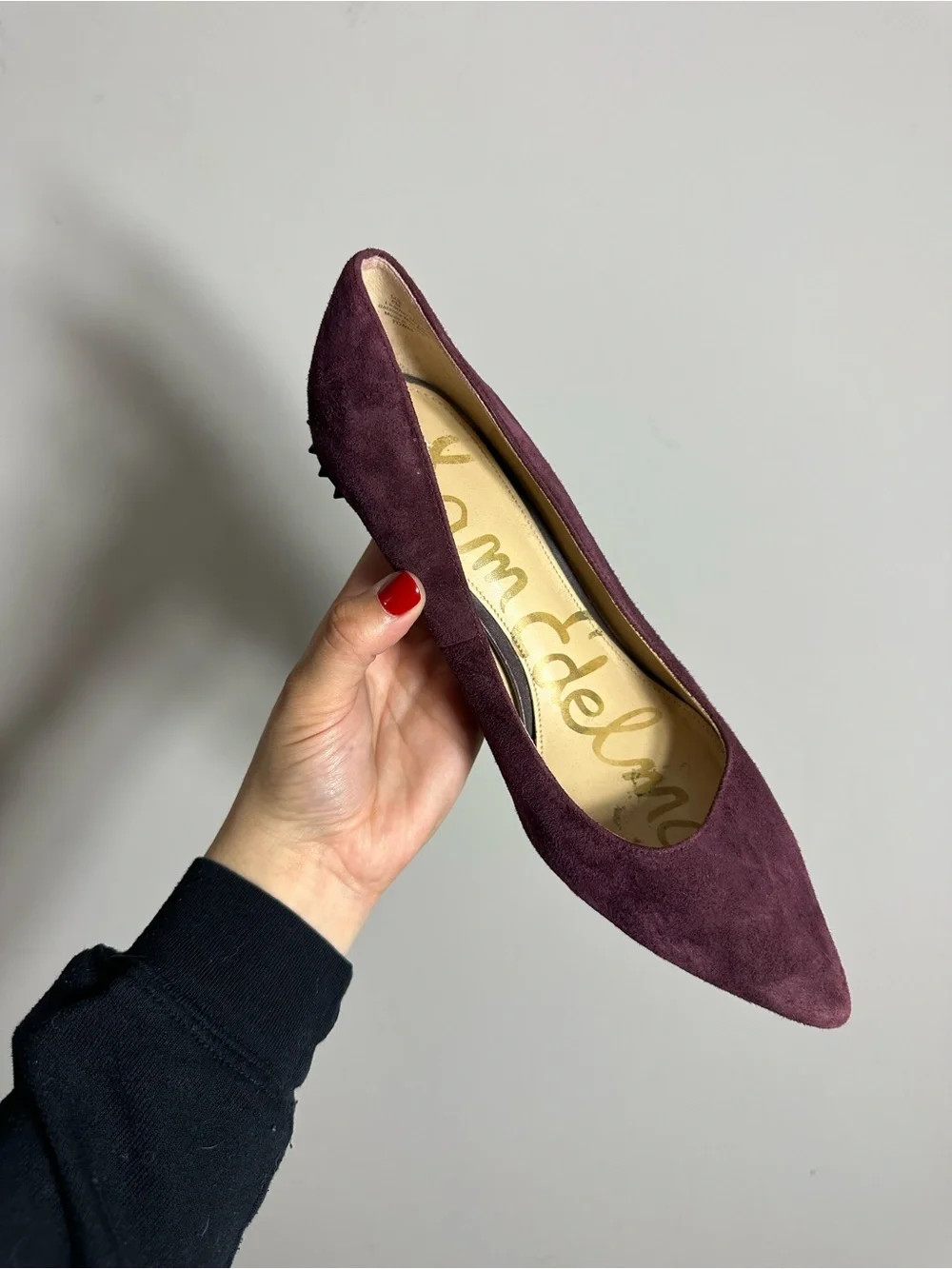 Sam Edelman Tonia Burgundy Spiked Studded Pointed Toe High Heeled Pumps